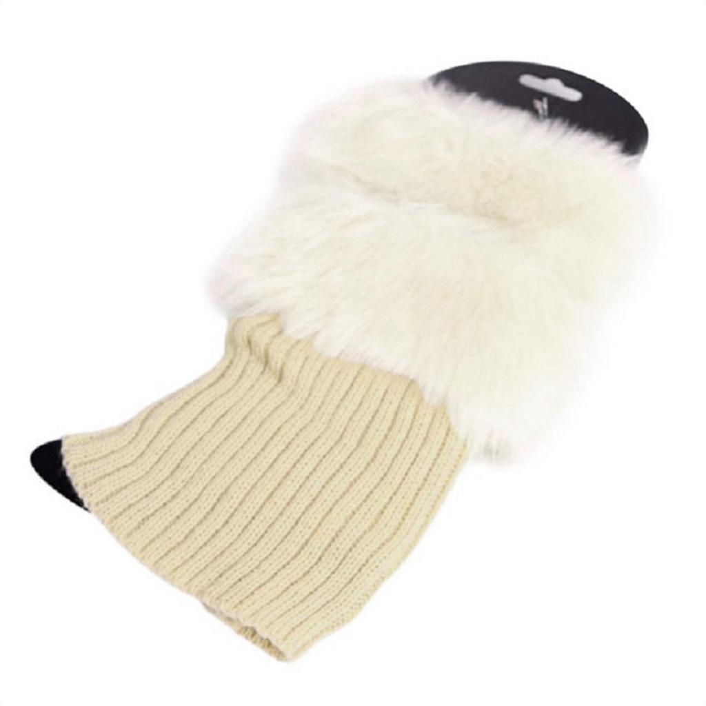 1 пара вязаных манжет для ботинок, уличные зимние гетры, чехол, женские, вязаные крючком, отделка мехом, носки-топперы для ботинок