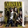 Nirvana Band Graphic Design printed Flannel blanket for bedroom, living room, sofa, and nap