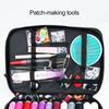 114 шт./набор Портативный швейный набор с чехлом Разноцветные нитки Иголка Ножницы портновские Рулетка Профессиональный Начинающий Дом Путешествия Аварийное шитье