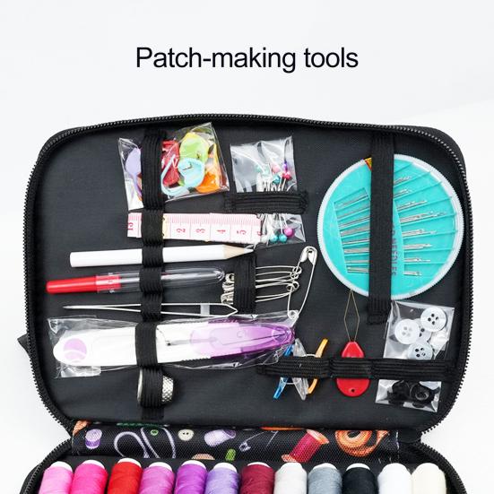 114 шт./набор Портативный швейный набор с чехлом Разноцветные нитки Иголка Ножницы портновские Рулетка Профессиональный Начинающий Дом Путешествия Аварийное шитье