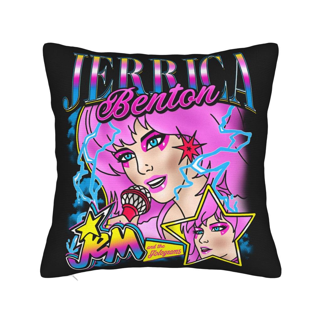 Kpop Style Jem And The Holograms Pillow Cover Comfy Cushion Cover Vintage Pillow Case For Sofa Couch Bed Living Room