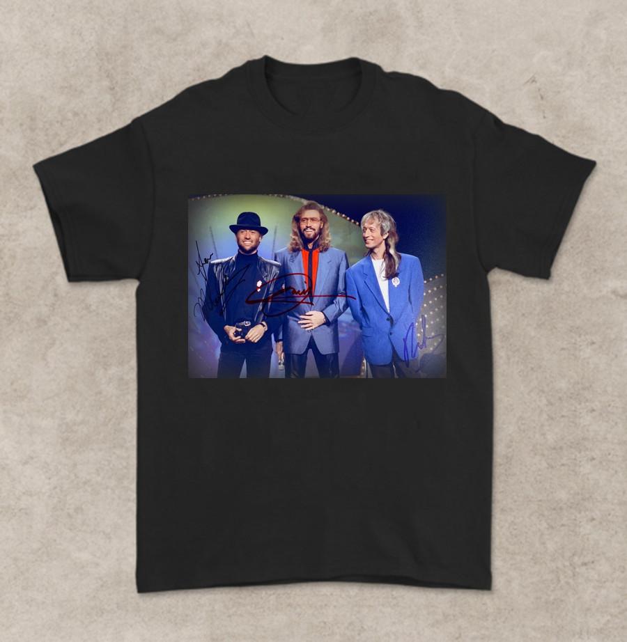 Хлопковая футболка с коротким рукавом Bee Gees с автографом, унисекс, все размеры от S до 2345XL, футболка унисекс