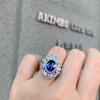 Jewelry Imitation Colored Treasure Ring, Retro Style Ring, Sparkling Diamond-Set Women'S Ring 8 * 10