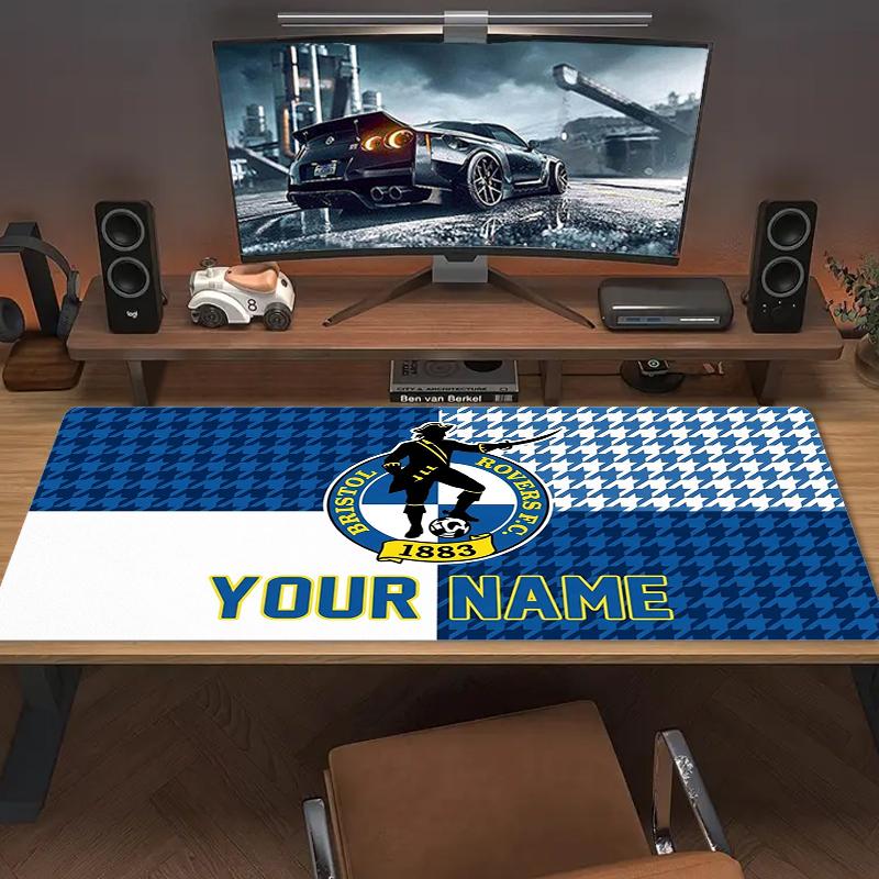 Custom Name Bristol Rovers Fc Mouse Pad Large Gaming Table Cushion Nonslip Laptop Tablet Big Mousepad Xxl Mat Mini Pc Playmat With Lock Edge