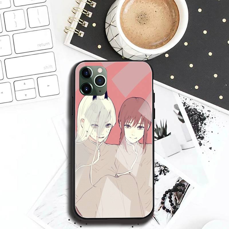 Chainsaw Man Makima Power Phone Case Tempered Glass For iPhone 12 11 Pro Max Mini XR XS MAX 8 X 7 6S 6 Plus SE 2020 Cover