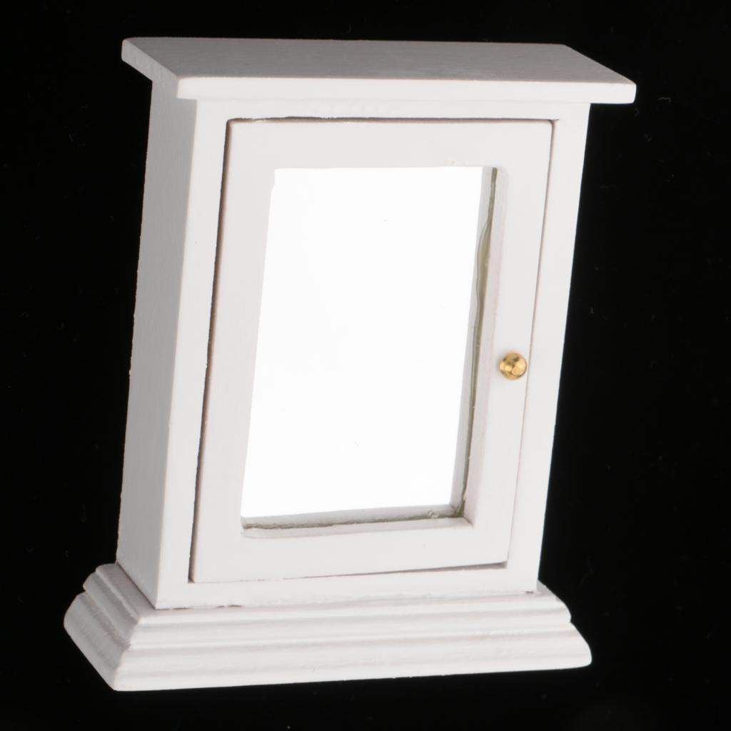 Кукольный Домик Миниатюрный Фея Ванная Комната Деревянный Белый Масштаб 1/12