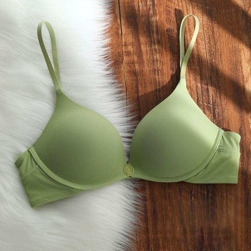 Бесшовный бюстгальтер с застежкой спереди во французском стиле для женщин, пуш-ап, дышащий, на тонкой косточке, милый подростковый бюстгальтер