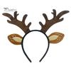 Рождественская повязка на голову, повязка на голову из рогов оленя для женщин, праздничные аксессуары для волос, плюшевый олененок, уши, рождественский костюм, аксессуар, подарок