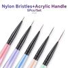 5шт красочная кисть для рисования подводки для ногтей ручка для маникюра полосатая ручка для рисования цветов акриловая тонкая ручка для рисования подводки для ногтей