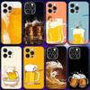 Чехол для телефона с принтом пива для iPhone 17,16,15,14,13,12,11,Pro,Max,Plus,X,XS,SE4,E,Mini, Мягкий черный чехол
