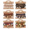 Bohemian Beaded Women's Bracelet Set - Romantic Elements (6 Pieces)