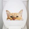 Cute Animal Wall Decals Creative Dog and Cat Cartoon Stickers for Waterproof Bathroom Toilet Seat