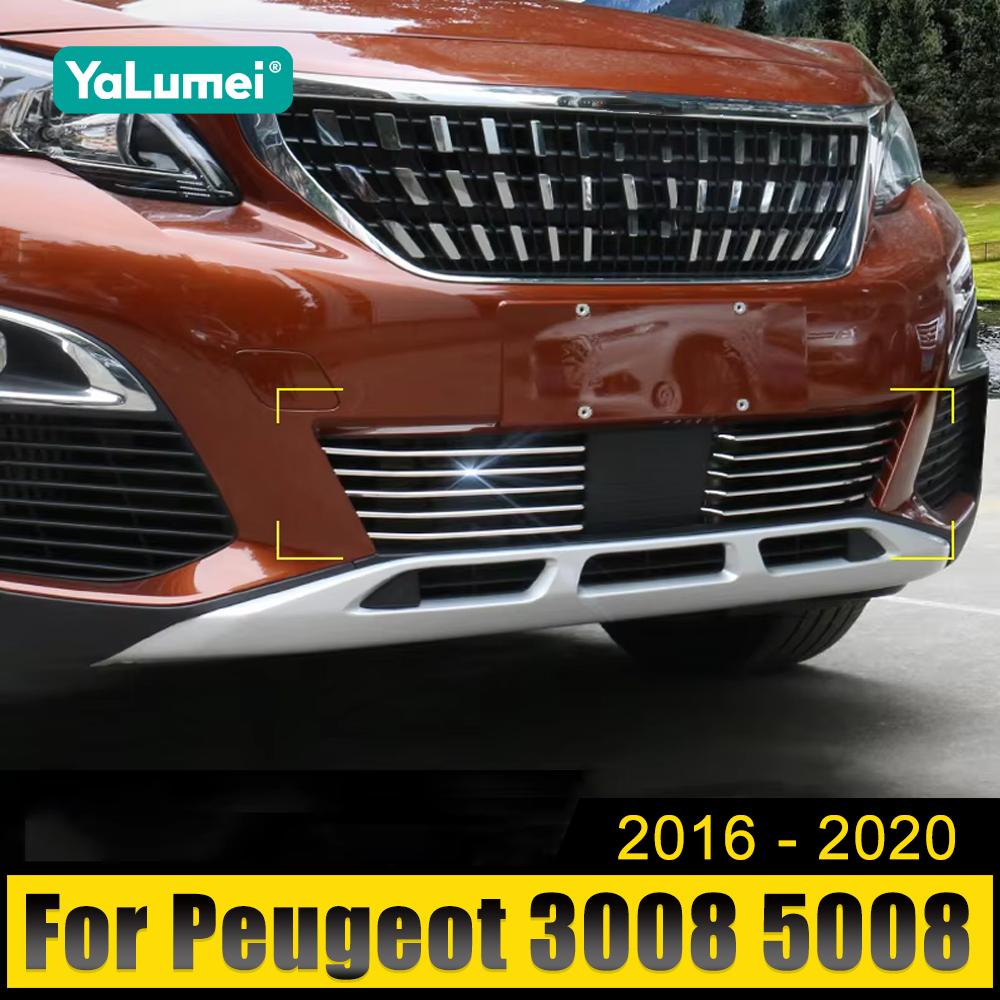 Для Peugeot 3008 5008 GT 2016 2017 2018 2019 2020 гоночные решетки из нержавеющей стали передняя решетка отделка накладки крышки аксессуары