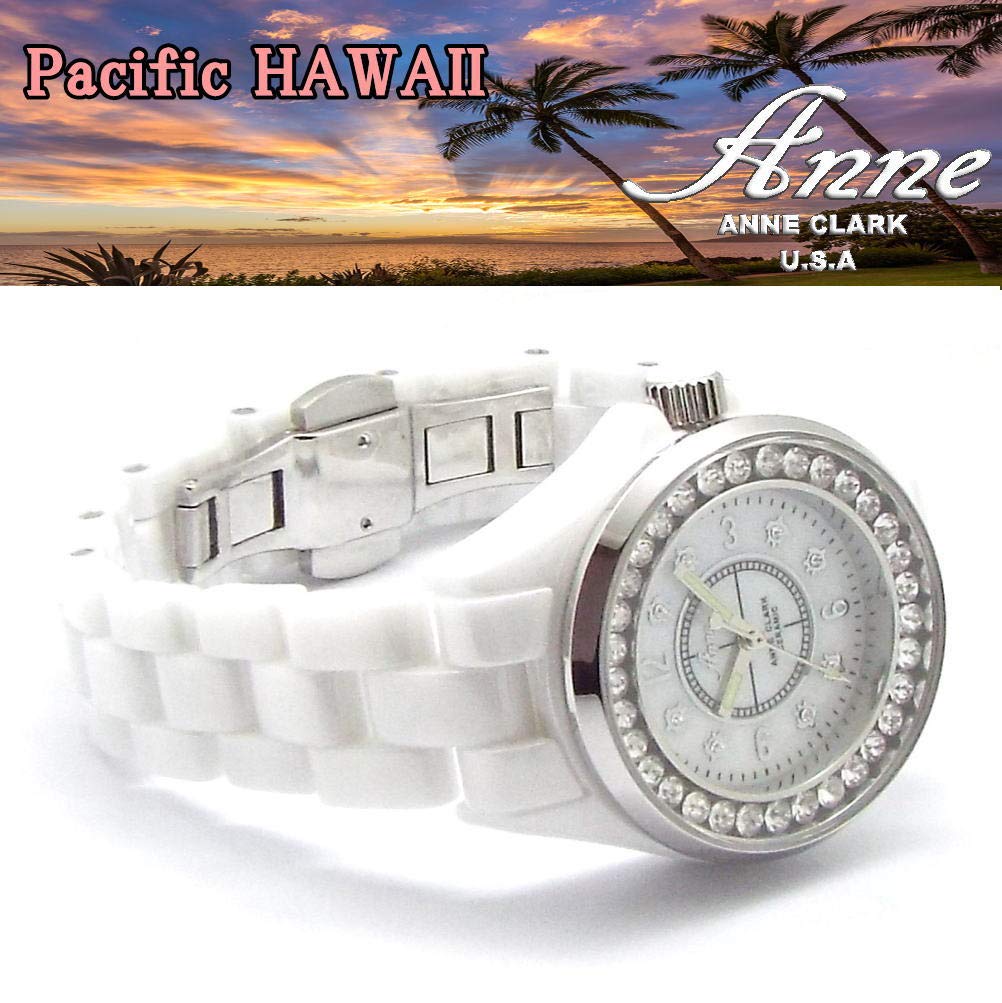 ANNE CLARK Снижение аллергии на металл, полный горный хрусталь, натуральная оболочка, сапфировое стекло, простой браслет, инструмент для регулировки, гавайские ювелирные женские часы,