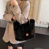 Women Plush Shoulder Bag Fluffy Furry Satchel Bag Large Capacity Fuzzy Purse Handbag for Work Travel Shopping CLE