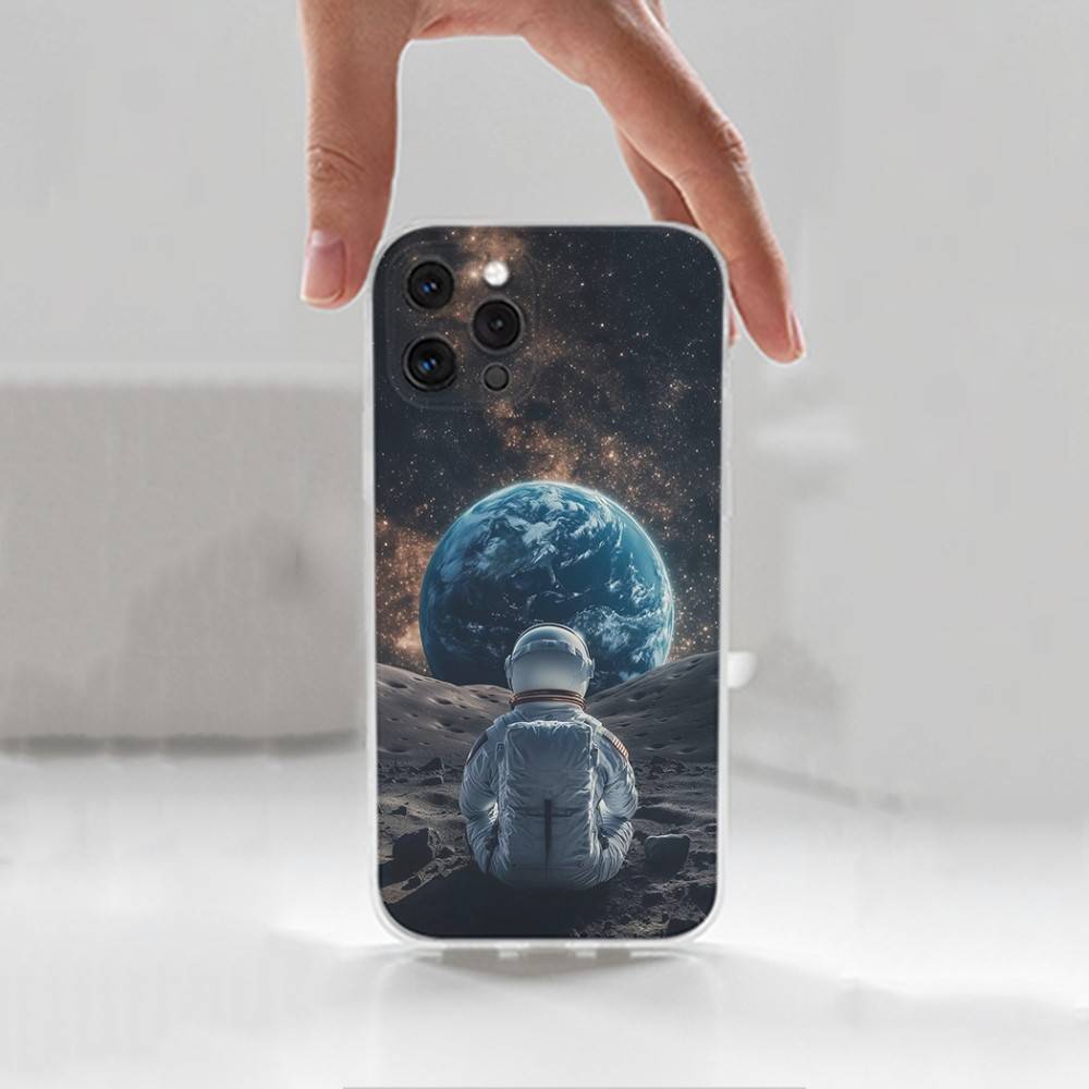 Чехол для телефона «Космическое искусство Астронавт» для iPhone 14,13,12,11,17,16,15,Pro,Max,Plus,X,XS,XR,SE,Mini Прозрачный Мягкий Чехол