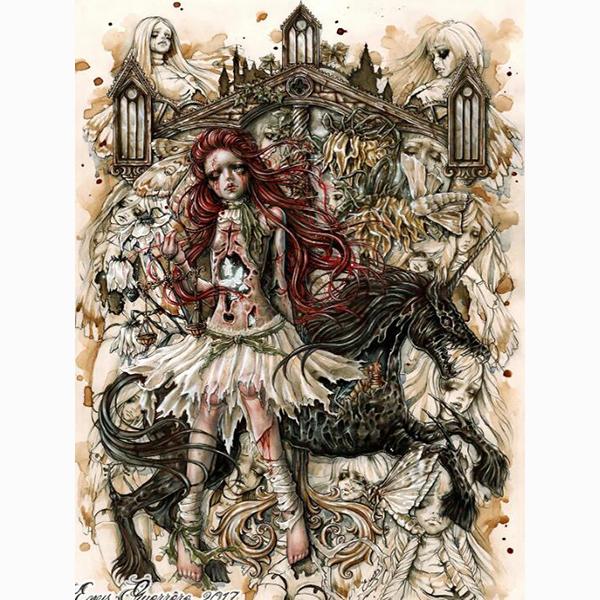 Vampire Gothic Girl Diamond Mosaic 5D DIY Diamond Embroidery Dark Woman Art Cross Stitch Kits Crystal Full Drill Crafts Decor
