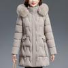 Middle Age Woman Winter Coats Hooded Faux Fur Collar Casual Thick Warm Long Parkas Women's Jackets