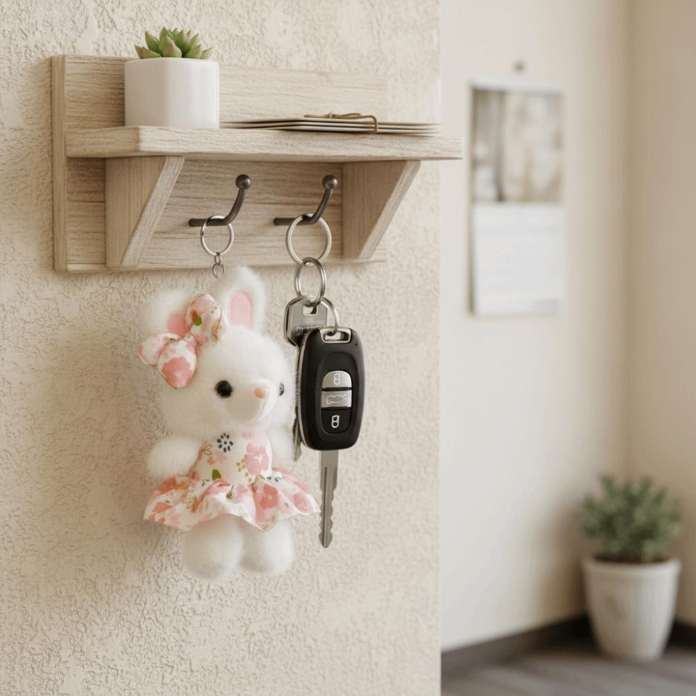 12CM Plush Rabbit Keychain Soft Stuffed Animal Keyring Backpack Bunny Charm for Car Bag Decoration