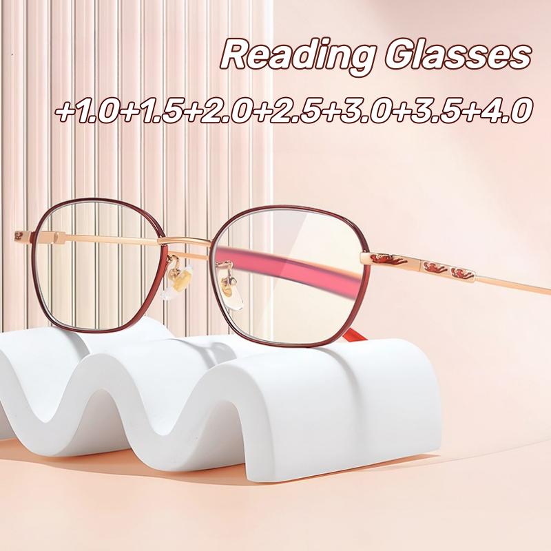 Роскошные дизайнерские очки для чтения с металлической оправой для женщин и мужчин, очки от пресбиопии с защитой от синего света, ультралегкие, элегантные очки для дальнозоркости