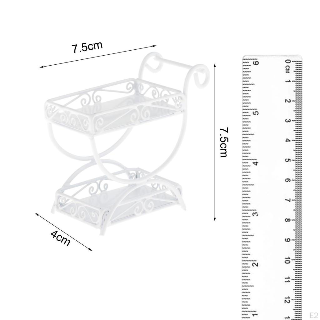 1/12 Dollhouse Flower Rack Kids Pretend Play Toy Collections Miniature Display Shelf Furniture for