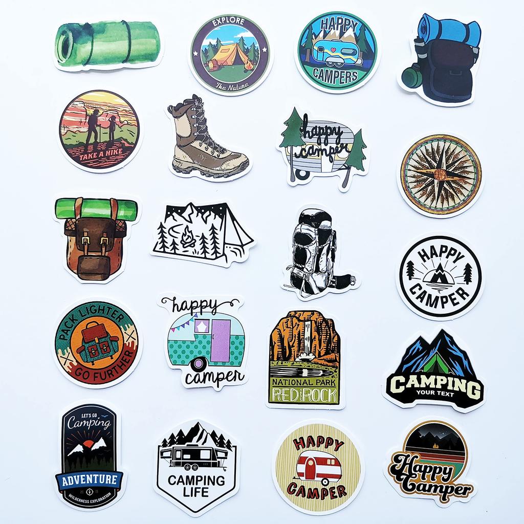 Bonfire Camping Stickers Camping Decals Solo Camping Outdoor Outdoor Campers Set of 50