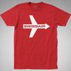 Футболка авиакомпании SWISSAIR Ретро винтаж Самолет путешествие лайнер Графическая футболка