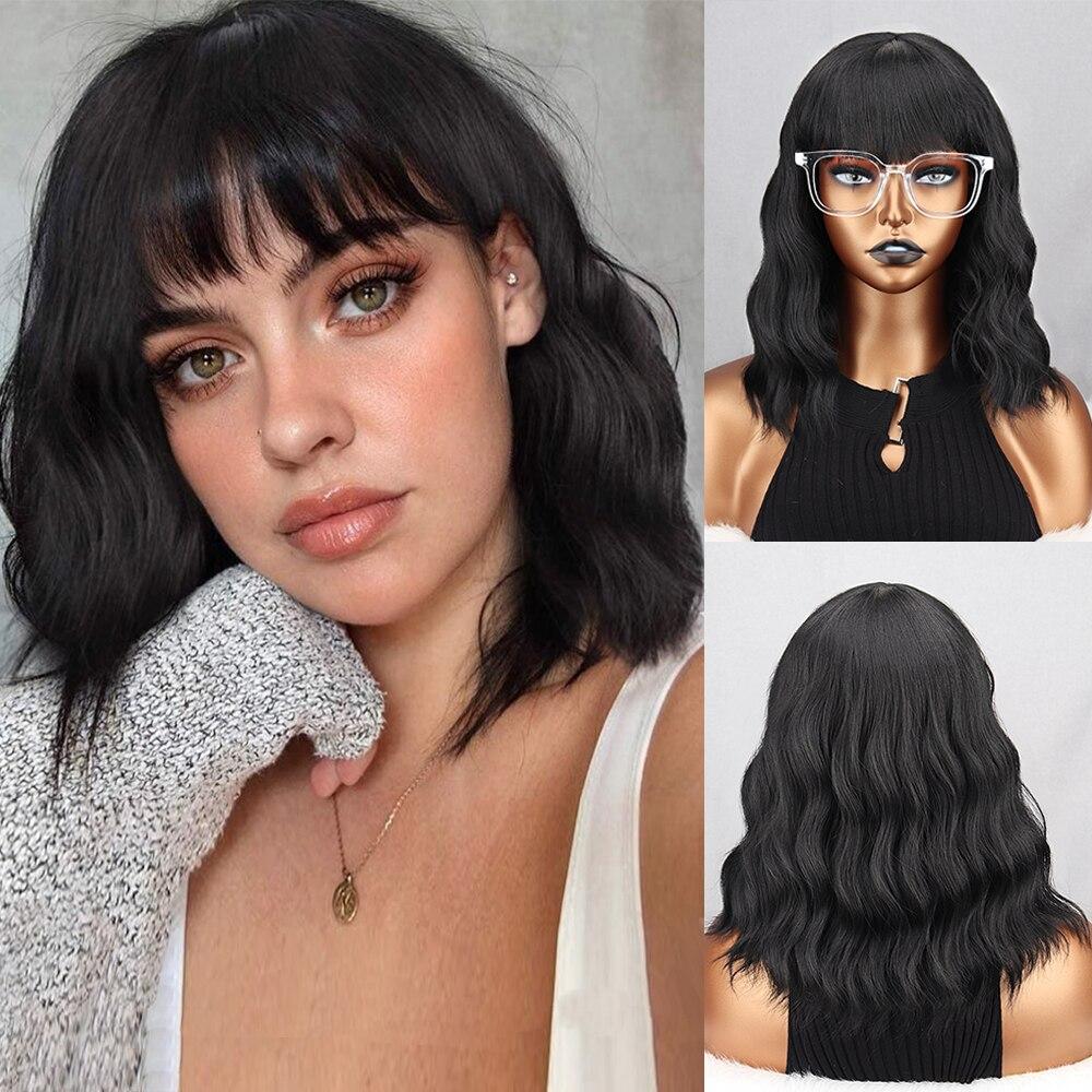 Синтетический Омбре белый серебристый натуральный волнистый короткий парик боб с челкой для косплея на каждый день натуральный парик с волнами