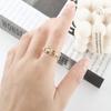 Rhinestone Geometric Twist U Shaped Buckle Women Rings Zircon Finger Rings Korean Style Open Rings
