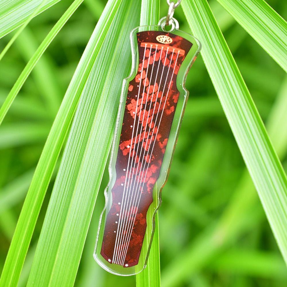 Cello Guitar Acrylic Keychain VIOLIN Electric Guitar Model Keyring Bag Pendant