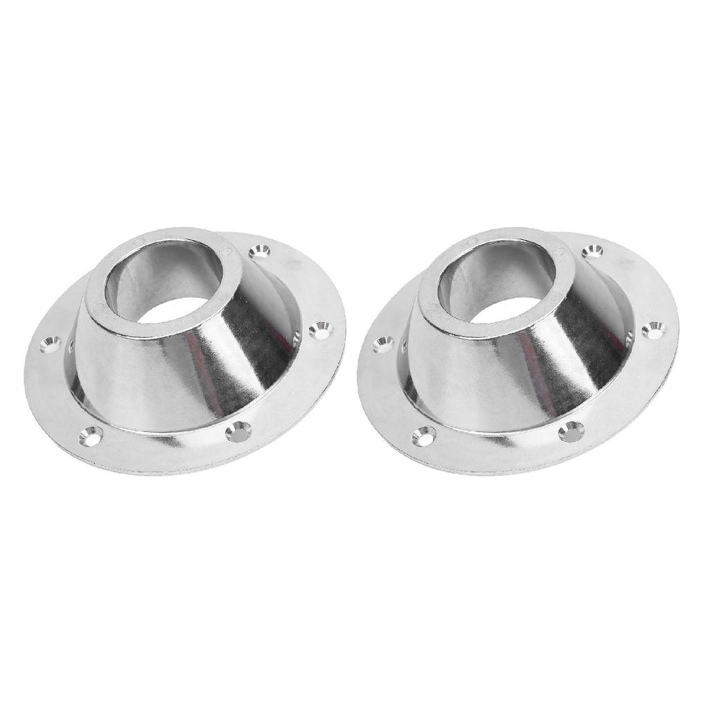 2PCS RV Table Base Cr Plated Aluminium Slick Surfaces 6 Holes Table Floor Mounting Base Plate
