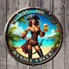 1pc, Vintage-Style Wooden Round Sign - 8''*8'' Whimsical Beer-Themed Welcome Sign for Front Door, Man Cave, Room, Wall, Home, Bar, Garden, and Yard