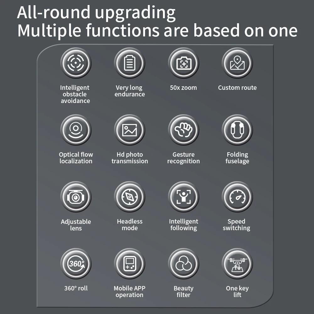 Новый мини-дрон H12 HD ESC с тремя камерами, широкоугольная локализация оптического потока, WIFI, FPV, четырехстороннее предотвращение препятствий, радиоуправляемый квадрокоптер, игрушка в подарок