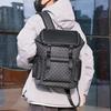 2025 Plaid Men's Backpack: Korean-Style, Large Capacity, Casual Travel & Laptop Bag