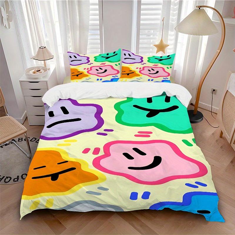 3pcs Abstract Art Bedding Set, Breathable and Soft, Suitable for Bedroom Decor (1*Duvet Cover + 1/2*Pillowcases, No Core) yy250821147