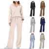 Autumn and Winter Fashion Casual Women's Long-sleeved Drawstring Solid Color Commuter Trousers Suit Women