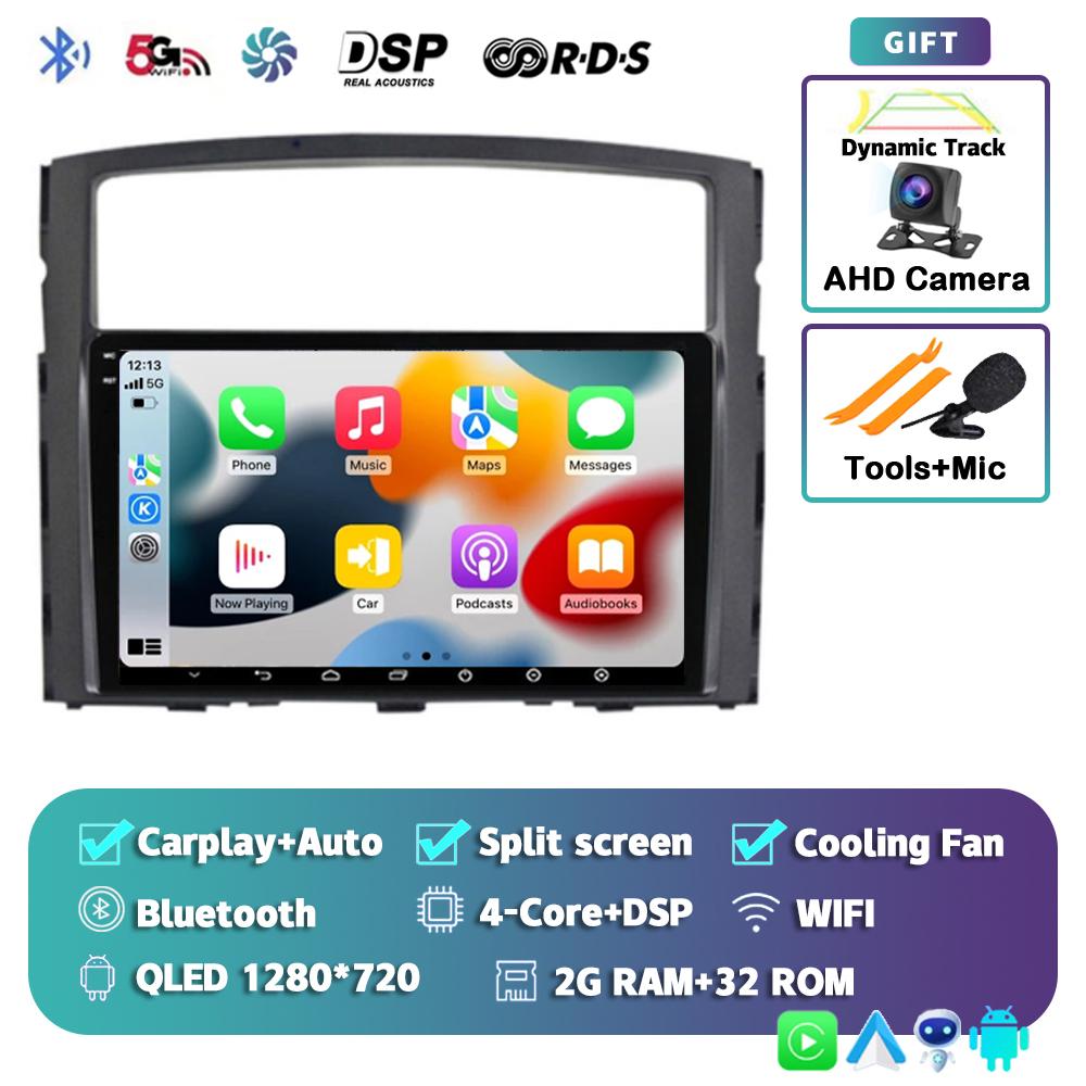 Android 14 Carplay Car Radio для Mitsubishi Pajero 4 V80 V90 2006 - 2014 Мультимедийный Видео Навигационный Плеер GPS Стерео Головное Устройство