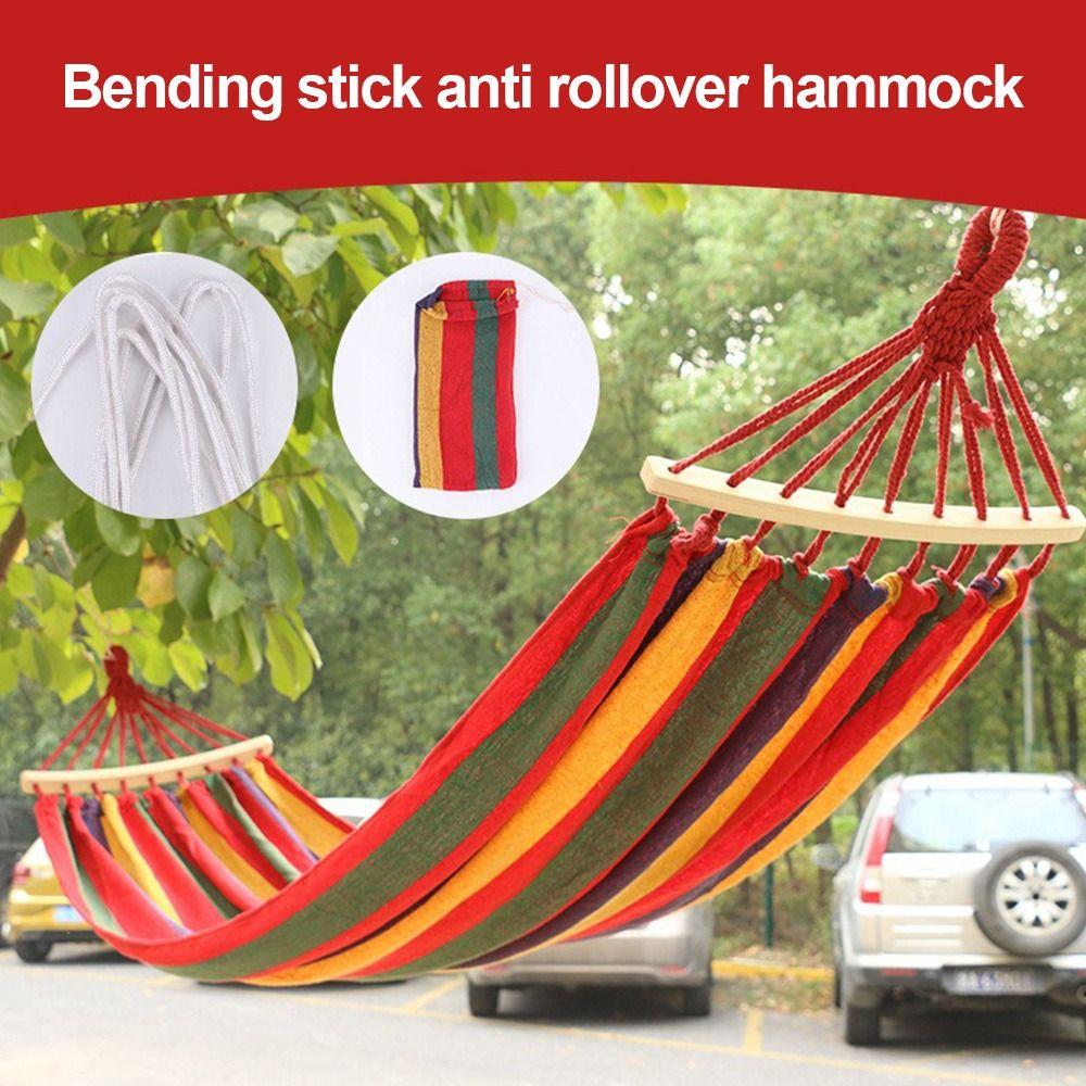 Thick Canvas Camping Hammock Good Load-bearing Swing Hammock Hanging Bed Beach Leisure Activities
