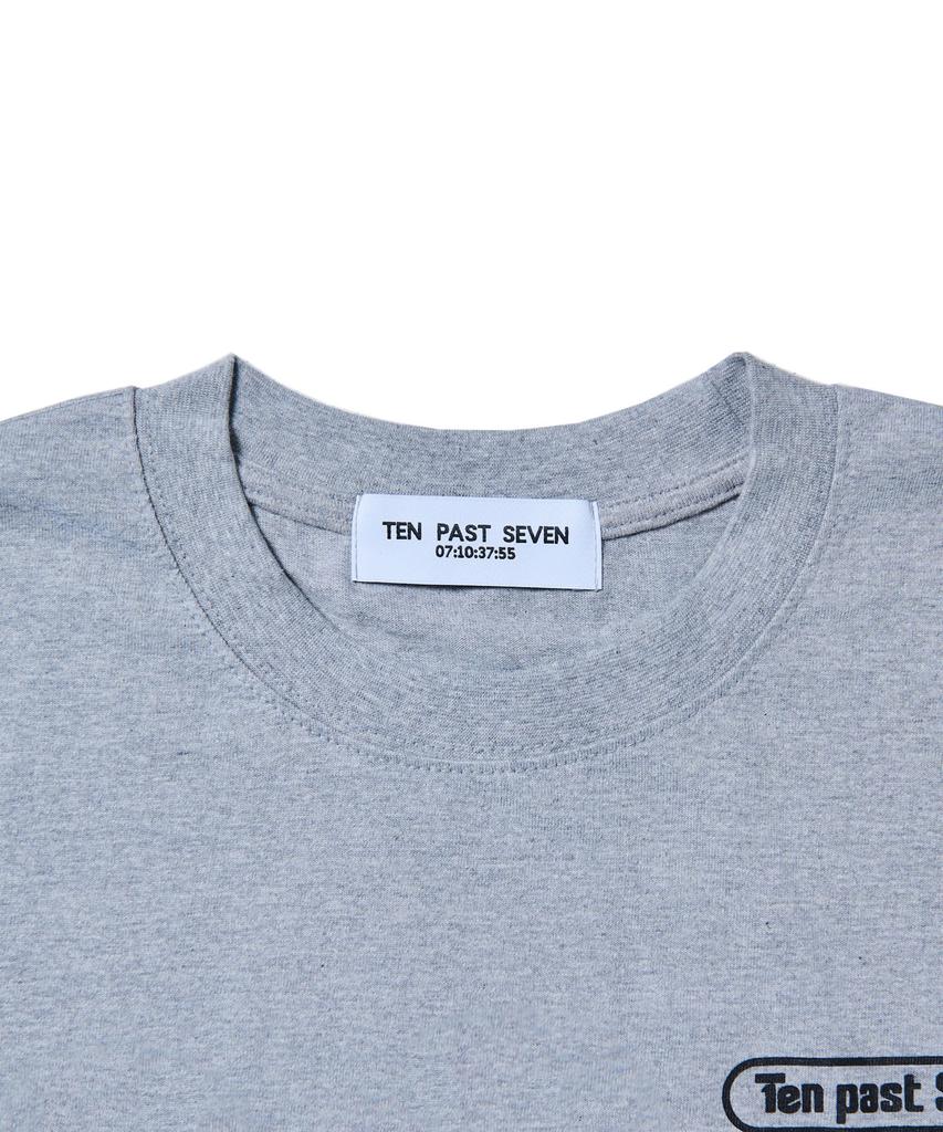 TEN PAST SEVEN Lettering Print T-Shirt - Gray