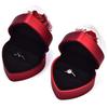 Composite Paper Ring Display Case Acrylic Jewelry Organizer Portable Heart Ring Box  Wedding