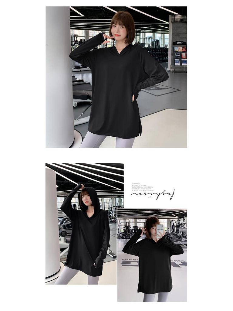 Женский комплект спортивной одежды для похудения больших размеров: Худи свободного кроя для йоги и бега на весну и осень