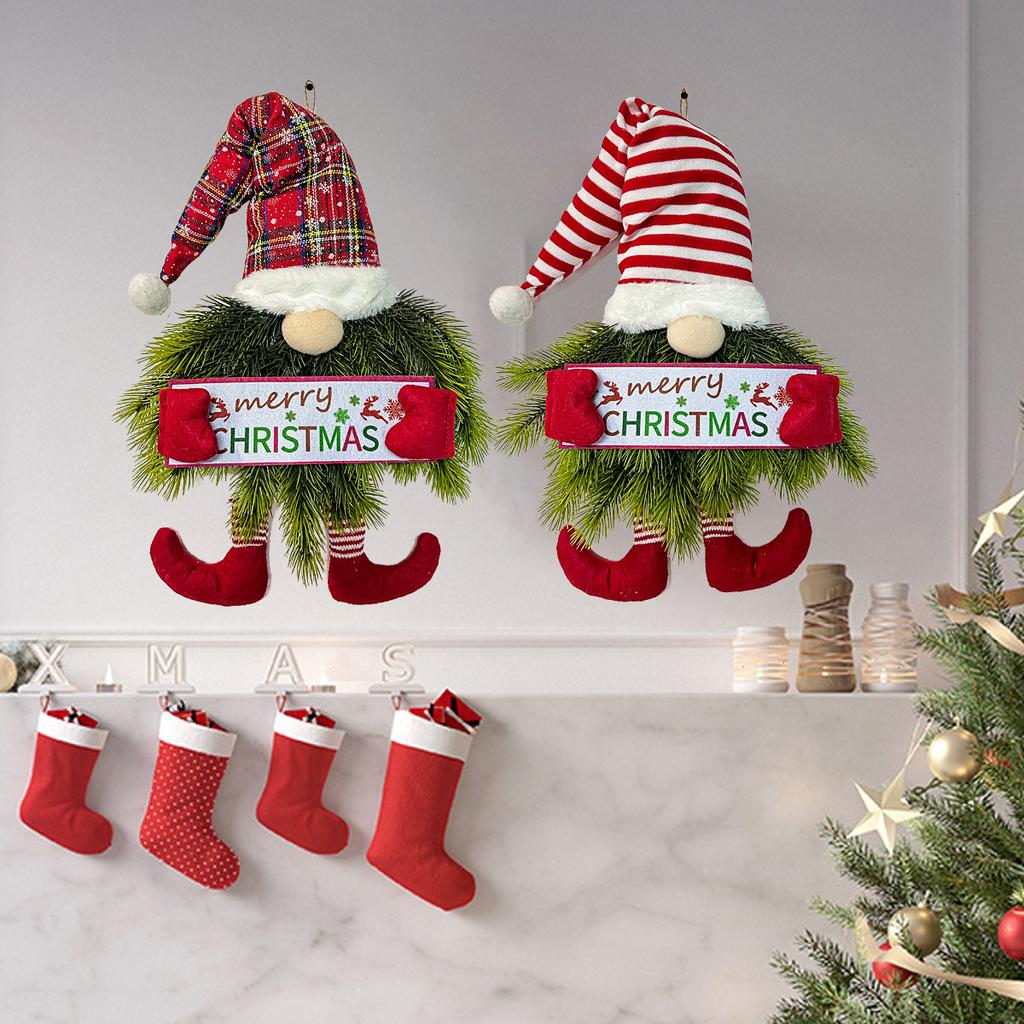 Рождественский рождественский гном, кукла, гном, эльф, приветственный венок, подарок на Навидад, полиэстер, рождественская елка, подвесное украшение, праздничные принадлежности, подарок