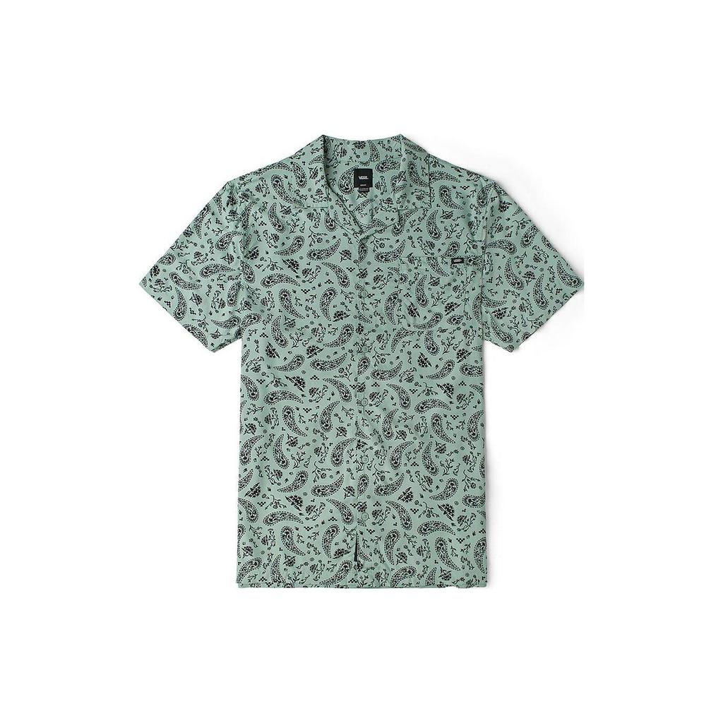 Vans Бандана По всей поверхности Печать логотипа Рубашка Поло Мужские Рубашки Зеленый VN0A5KMOYV2