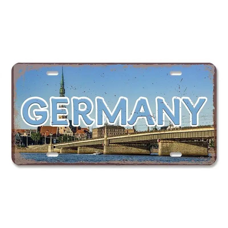 Винтажный кантри столица номерной знак металлические знаки ретро Америка Франция Бразилия металлический плакат пещера человек кафе бар паб настенный декор