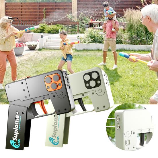 Складная игрушка-стрелялка для воды в форме телефона, летняя уличная садовая лужайка, пляж, двойной выходной пресс, игрушка для брызг воды, подарок на день рождения для мальчиков и девочек