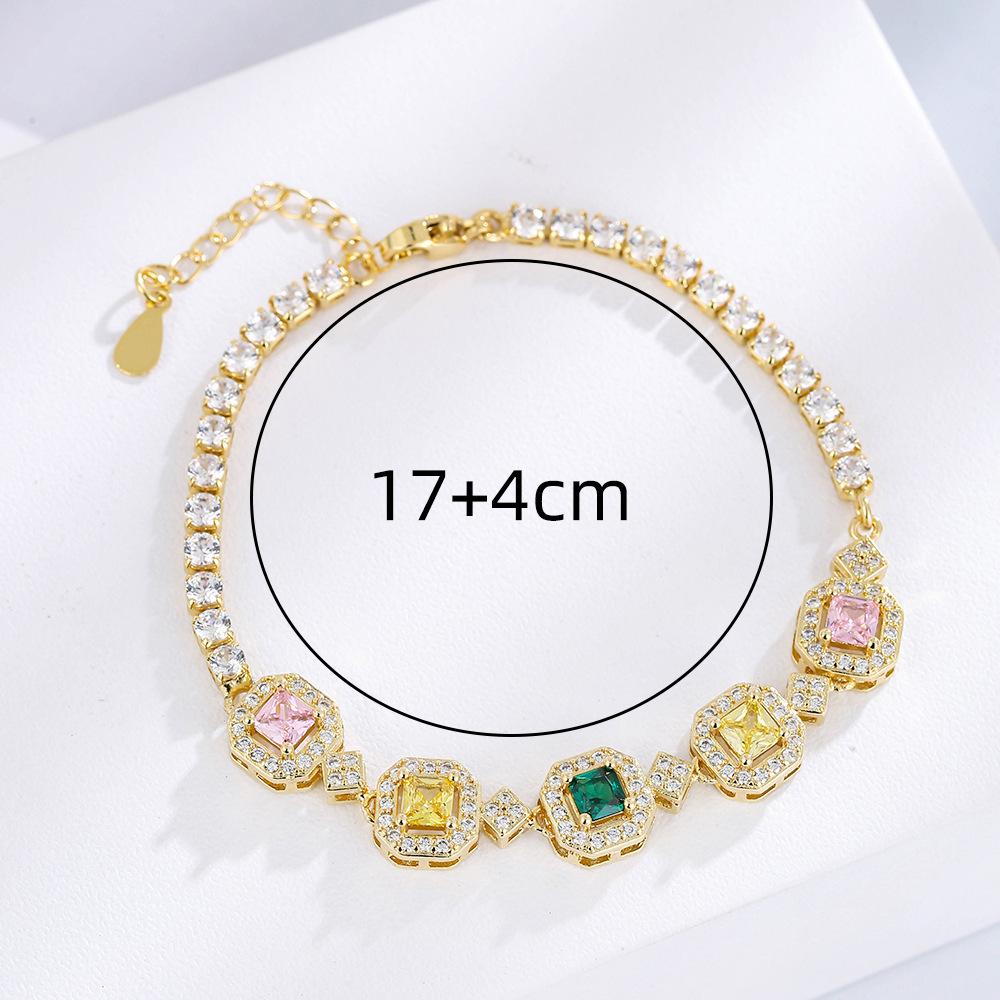 Новый красочный турмалиновый браслет принцессы с цирконием, женские модные аксессуары для рук