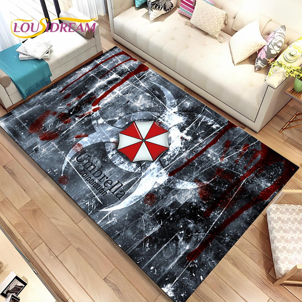 3D R-Resident Evil Games Gamer Area Rug, ковер для гостиной, спальни, дивана, коврика для двери, детский игровой нескользящий коврик