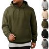 Men's Casual Loose Color Zippered Fleece Hooded Sweatshirt Sports Jacket