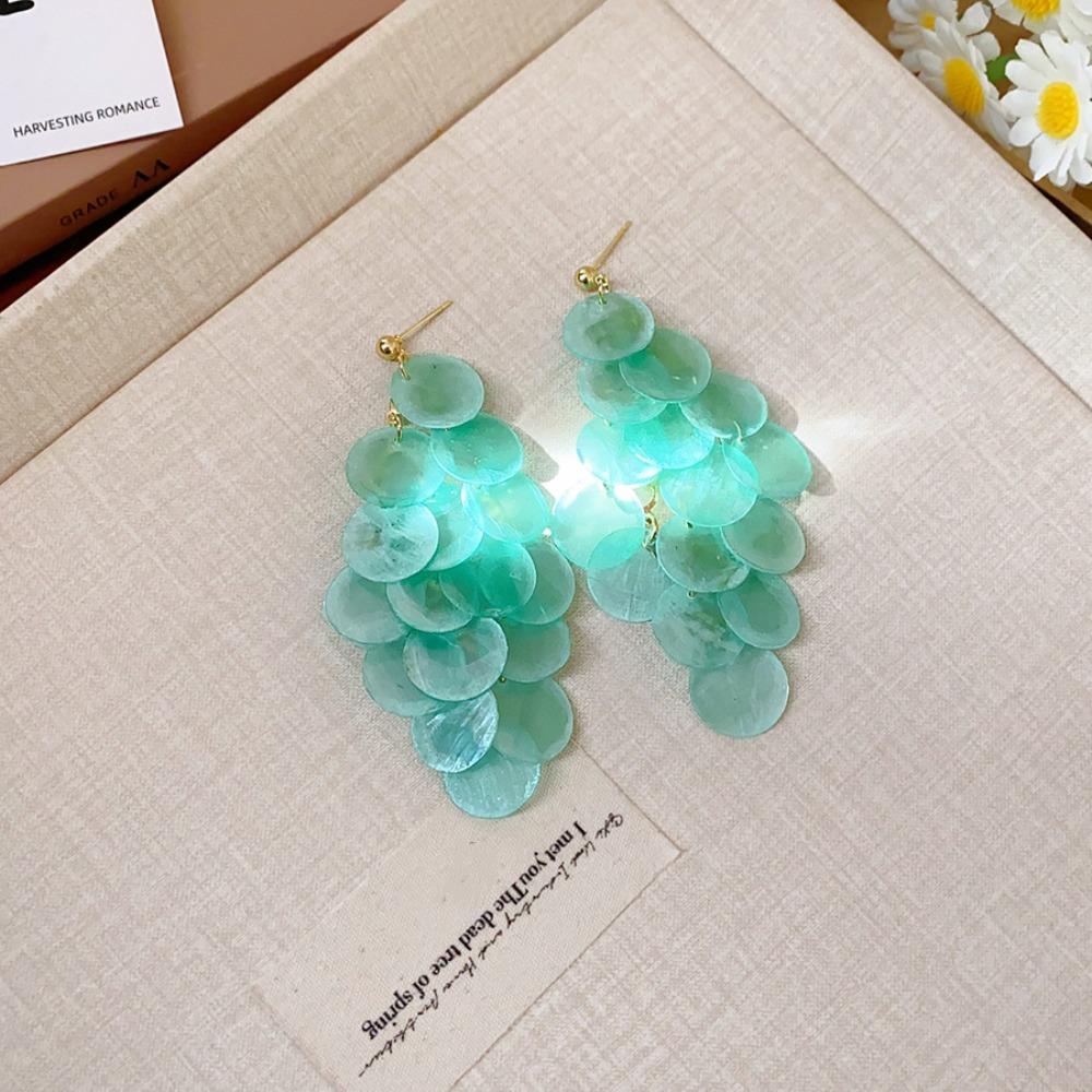 Elegant Shell Earring Bohemian Style Exaggerated Earring Temperament Tassel Drop Earring  Ladies