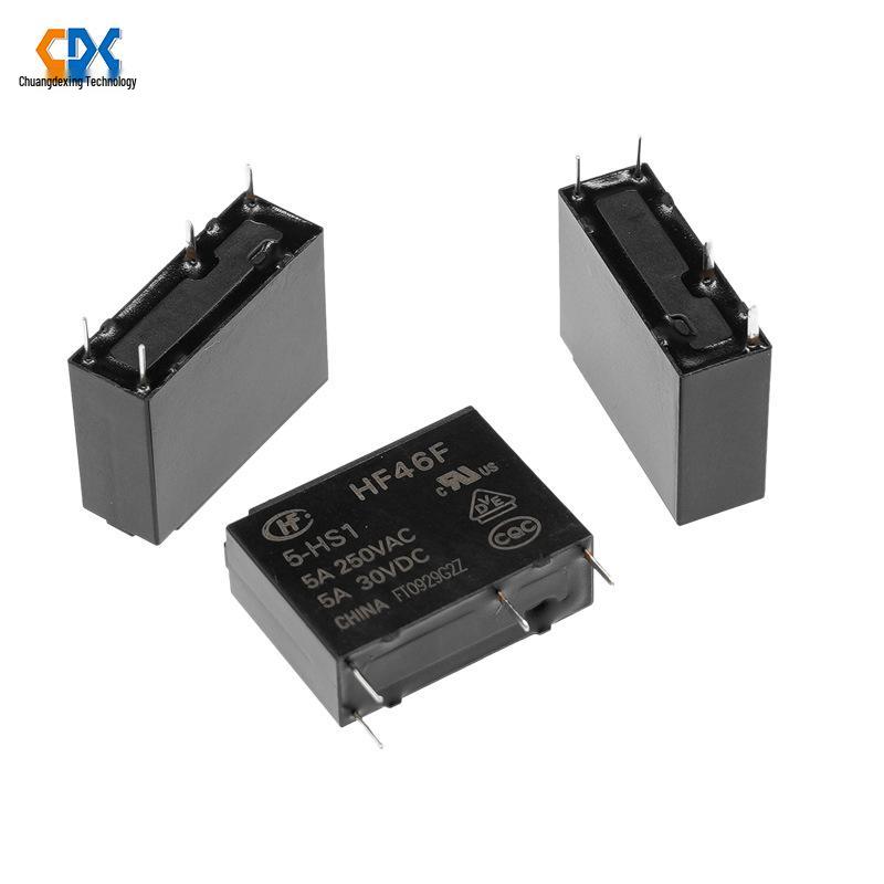 Реле Hongfa Серия HF46F: Нормально разомкнутый, 4 контакта, 5А (Модели: HF46F/12-HS1, HF46F/5-HS1, HF46F/24-HS1)